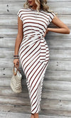 Robe Rayée Détail Nœud